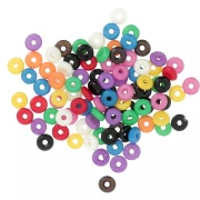 Regalo - Surtido de aros heishi de 5 x 2 mm de hueso teñido - Multicolor x 15 g
