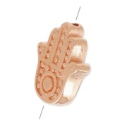 Cuentas mano de Fátima 12x10 mm dorado rosa x4