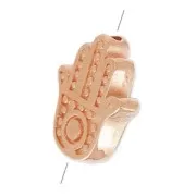 Cuentas mano de Fátima 12x10 mm dorado rosa x4