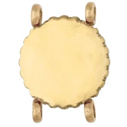Entrepieza redonda de 14 mm con diseño de sol - Acero inoxidable 304 Dorado - Lapislázuli teñido
