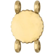 Entrepieza redonda de 14 mm con diseño de sol - Acero inoxidable 304 Dorado - imitación de malaquita