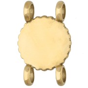Entrepieza redonda de 14 mm con diseño de concha - Acero inoxidable 304 Dorado - Rodonita