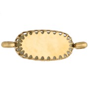Entrepieza ovalada de 18 x 8 mm con motivo floral - Acero inoxidable 304 Dorado - Jade oliva