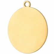 Dije ovalado de 19 x 15 mm con impresión UV de una cabeza de border collie - Acero inoxidable 304 dorado