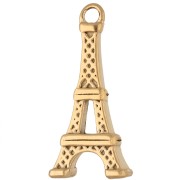 Dije de la Torre Eiffel de 19 x 9 mm con pedrería - Acero inoxidable 304 Dorado x1