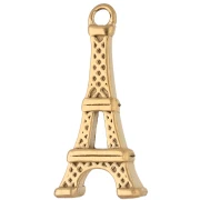 Dije de la Torre Eiffel de 19 x 9 mm con pedrería - Acero inoxidable 304 Dorado x1