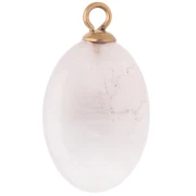 Colgante ovalado de 22 x 13 mm con circonita verde y cuarzo rosa, acero inoxidable 304 Dorado