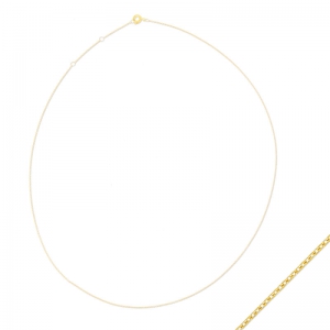 Collar gargantilla ovalado 1 mm Dorado con oro fino x50cm