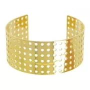 Pulsera grande a tejer 30 mm dorado con oro fino x1