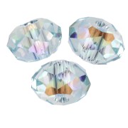 Cuenta redonda aplanada Swarovski 5040 de 6 mm - Light Azore Shimmer 2X x1