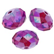 Cuenta redonda aplanada Swarovski 5040 de 8 mm - Fuchsia Shimmer 2X x1