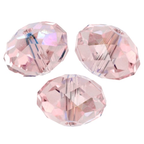 Cuenta redonda aplanada Swarovski 5040 de 8 mm - Rosaline Shimmer 2X x1
