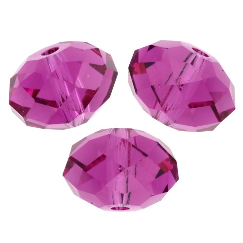 Cuenta redonda aplanada Swarovski 5040 de 8 mm - Fucsia x1