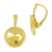 Ganchos para Rivoli 1122 12 mm de Plata 925 Dorado con oro fino x2
