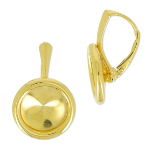 Ganchos para Rivoli 1122 12 mm de Plata 925 Dorado con oro fino x2