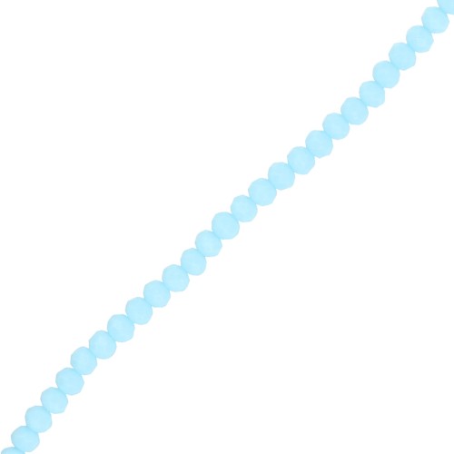 Cuentas redondas facetadas —redondas aplanadas— 4,5 x 4 mm, color azul cielo esmerilado, 40 cm
