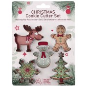 Juego de cortadores de galletas - motivos navideños - de acero inoxidable x5