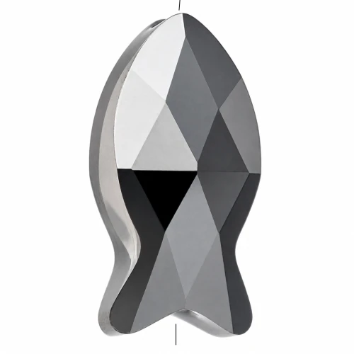 Cuenta «Fish» de Swarovski 5727, 14 mm - Crystal Silver Night x1