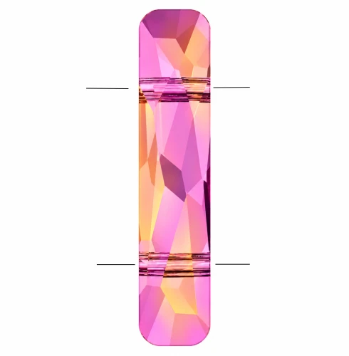 Cuenta de dos agujeros - Cuenta Column de Swarovski 5535, 23,5 x 5 mm - Crystal Astral Pink x1