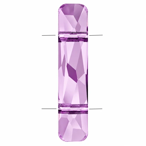 Cuenta de dos agujeros - Cuenta Column de Swarovski 5535, 23,5 x 5 mm - Amatista clara x1