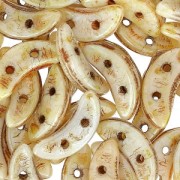 Czechmates Crescent 2 agujeros 3 x 10 mm Ivory Ceramic Look x5g