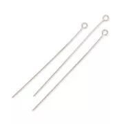 Bastón cabeza redondo 50x0,55 mm flexible Dorado con oro fino rosa x10