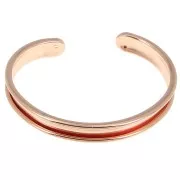 Base pulsera Eco latón con borde curvado 10 mm dorado rosa x1