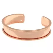 Base pulsera Eco latón con borde curvado 15 mm dorado rosa x1