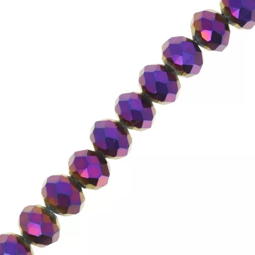 Redondas planas facetadas 8x6 mm Purple Iris x42cm