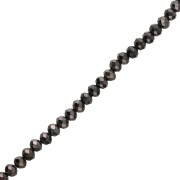 Cuentas redondas facetadas —redondas aplanadas— 8 x 6,5 mm, hematita negra, 40 cm