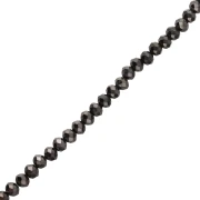 Cuentas redondas facetadas —redondas aplanadas— 8 x 6,5 mm, hematita negra, 40 cm