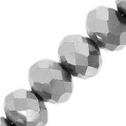 Cuentas facetadas redondas - redondas aplanadas -8.5x6 mm Plateado x40cm|raw }}