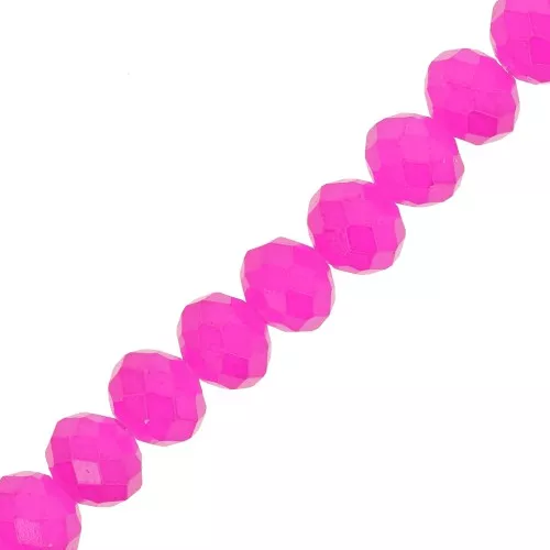 Redondas planas facetadas 8x6 mm Hot Pink Opaco x40cm