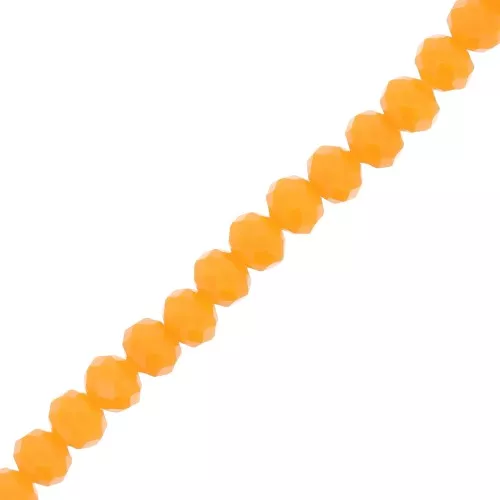 Redondas planas facetadas 8x6 mm Orange clair x40cm