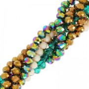 Redondas planas facetadas 8x6 mm Jet x40cm