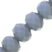 Perles rondelles facettées - rondes aplaties -8x6 mm Gris Bleu Opaque x40cm