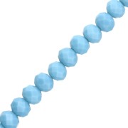 Cuentas redondas facetadas —redondas aplanadas— 8 x 6 mm, azul opaco, 41 cm