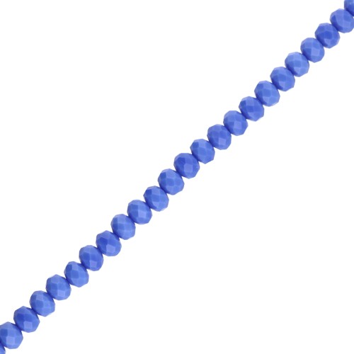 Cuentas facetadas redondas - aplanadas redondas - 8x6mm - Cobalto claro opaco x40cm