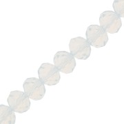 Redondas planas facetadas 8x6 mm White Opal x40cm