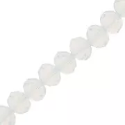 Redondas planas facetadas 8x6 mm White Opal x40cm