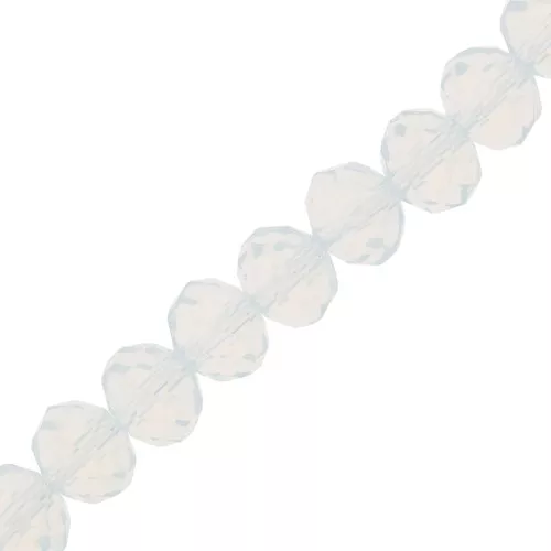 Redondas planas facetadas 8x6 mm White Opal x40cm