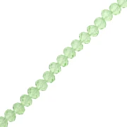 Perles rondelles facettées - rondes aplaties - 8x6.5 mm Peridot x38cm