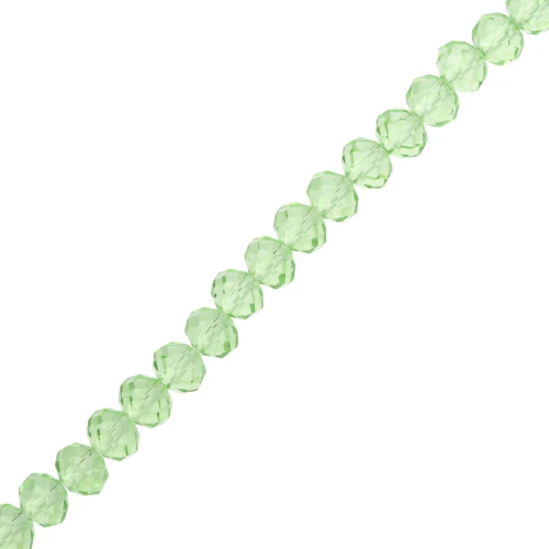 Cuentas facetadas redondas - aplanadas redondas - 8x6,5 mm Peridoto x38cm