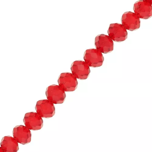 Redondas planas facetadas 8x6 mm Light Siam x40cm