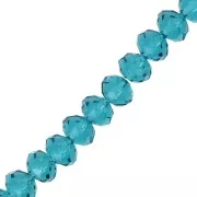 Redondas planas facetadas 8x6 mm Indicolite x38cm