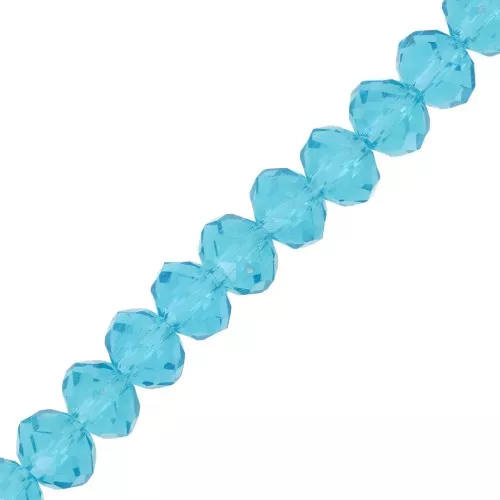 Redondas planas facetadas 8x6 mm Aquamarine x40cm
