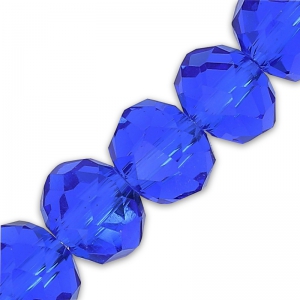 Redondas planas facetadas 8x6 mm Sapphire x40cm