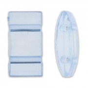 Cuentas acrilica Entrepiezas 2 agujeros Carrier Beads 18x9 mm Light Sapphire x1