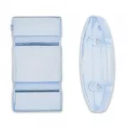 Cuentas acrilica Entrepiezas 2 agujeros Carrier Beads 18x9 mm Light Sapphire x1