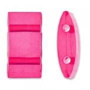 Cuentas acrilica Entrepiezas 2 agujeros Carrier Beads 18x9 mm Hot Pink x10